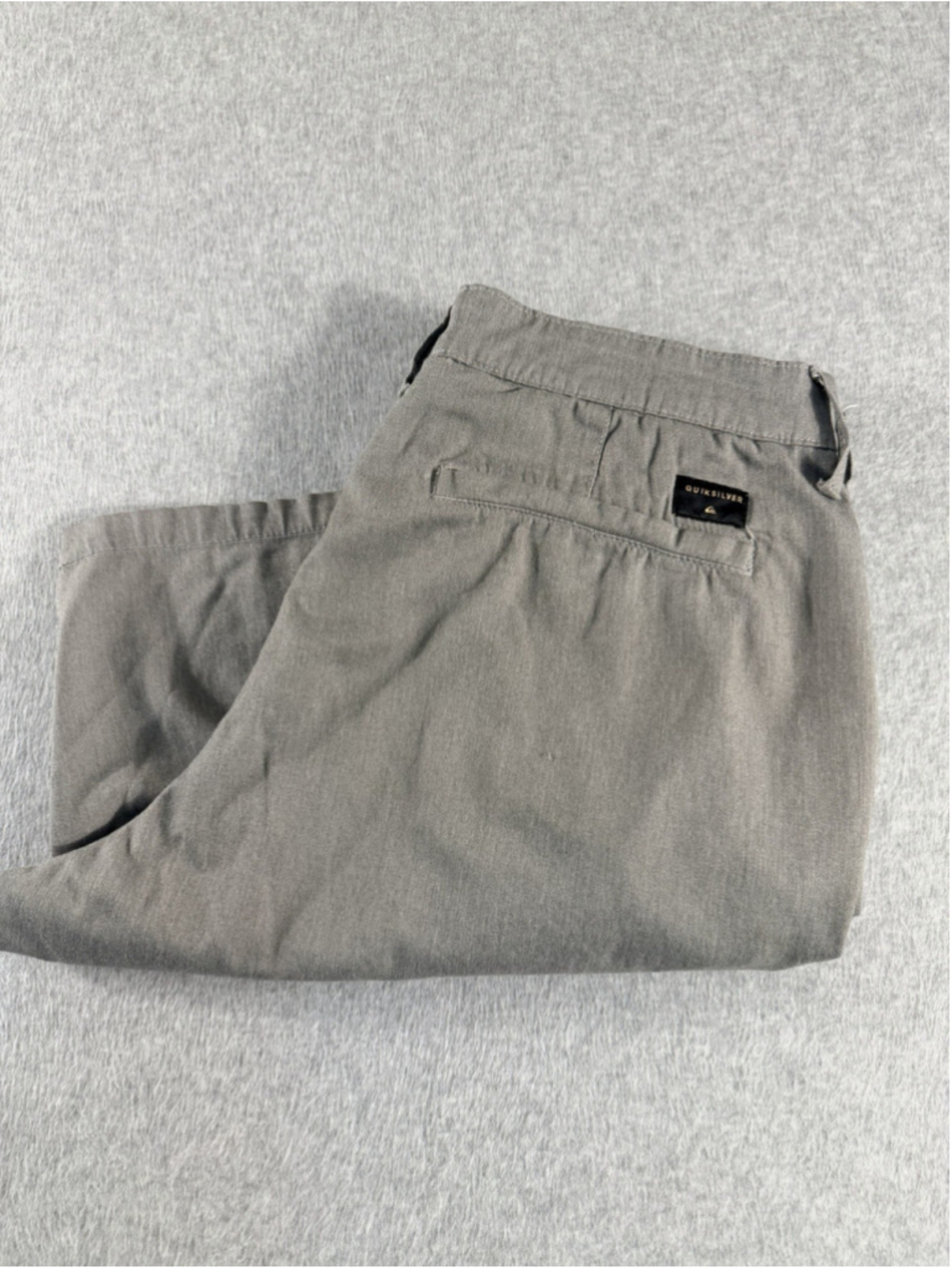 Quiksilver Shorts Mens 32 Gray Regular Fit Casual Chino Flat Front